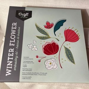 Craft Crush Winter Flower Embroidery kit NIB